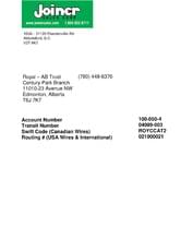 Wire Transfer Details