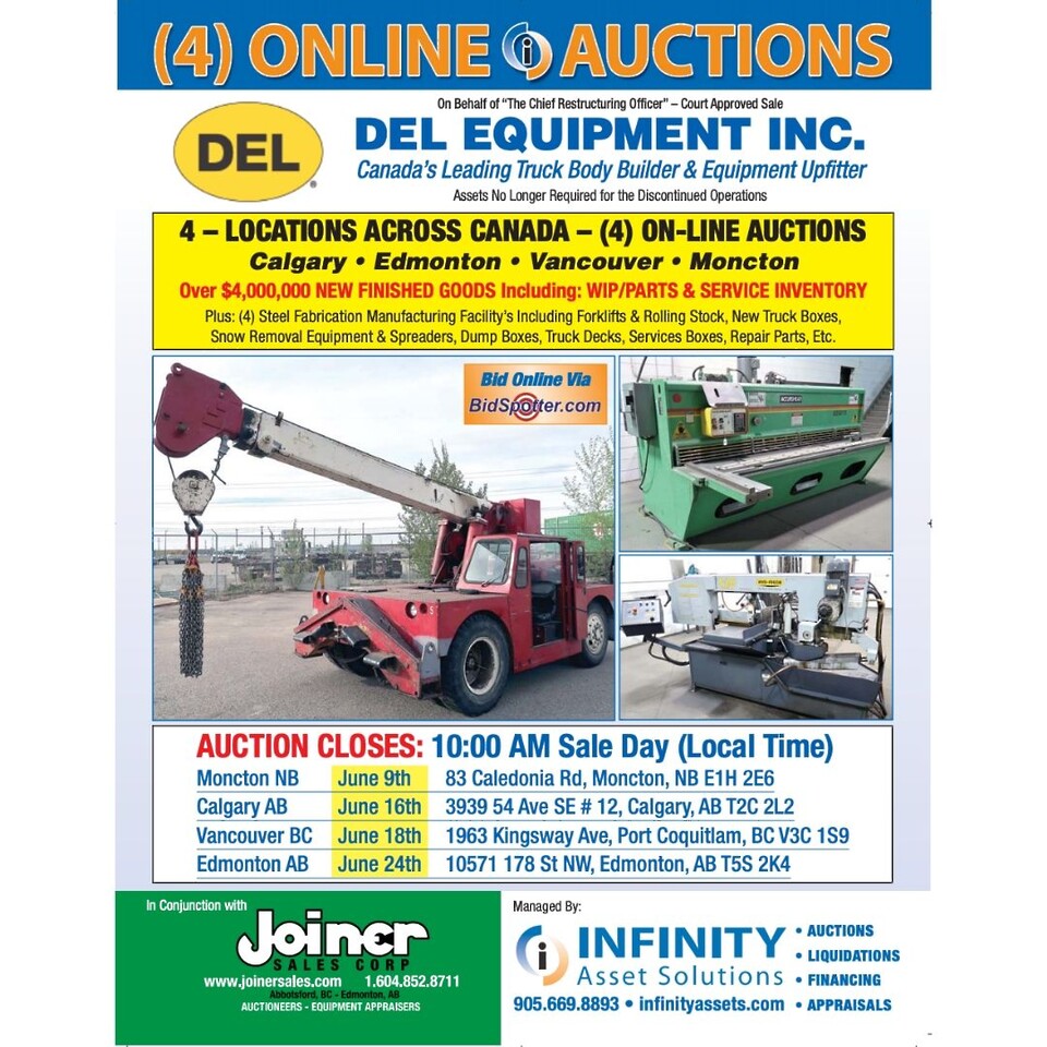 Del Equipment Inc. - Edmonton Featured Equipment Lots